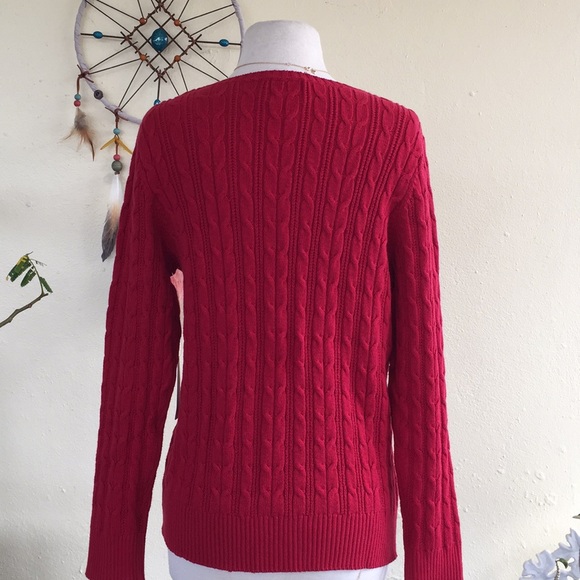 Red V Neck Sweater - Picture 5 of 9